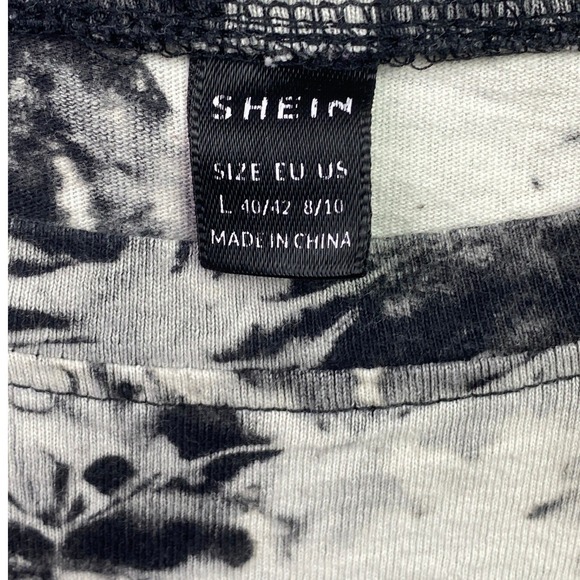 SHEIN Shirt Womens Large Tie-Dye Motorcycle Grunge Everyday Streetwear AOP - Picture 4 of 7
